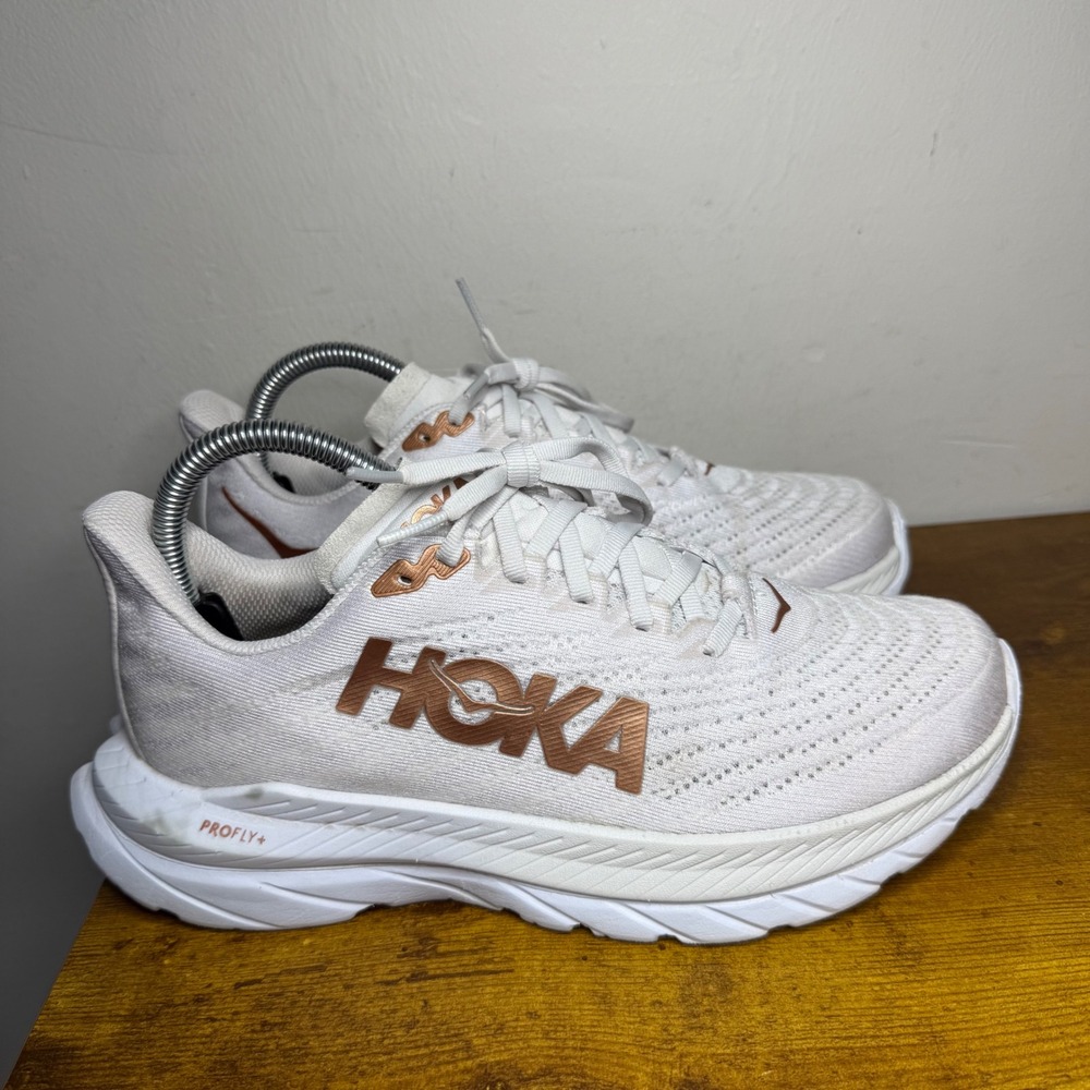 Hoka Mach 5 Running Shoes Womens Size 7.5 White Copper 1127894 WCPP